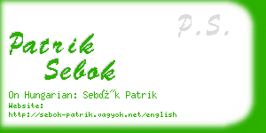 patrik sebok business card